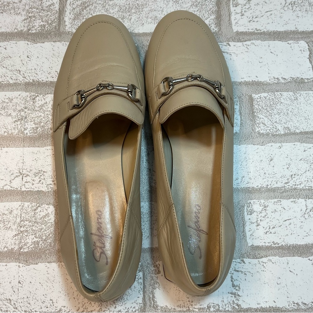 Stefano Bone Leather Heeled Horse Bit Loafers Women’s Shoe Sz. 41 / 10.5 - Picture 4 of 8